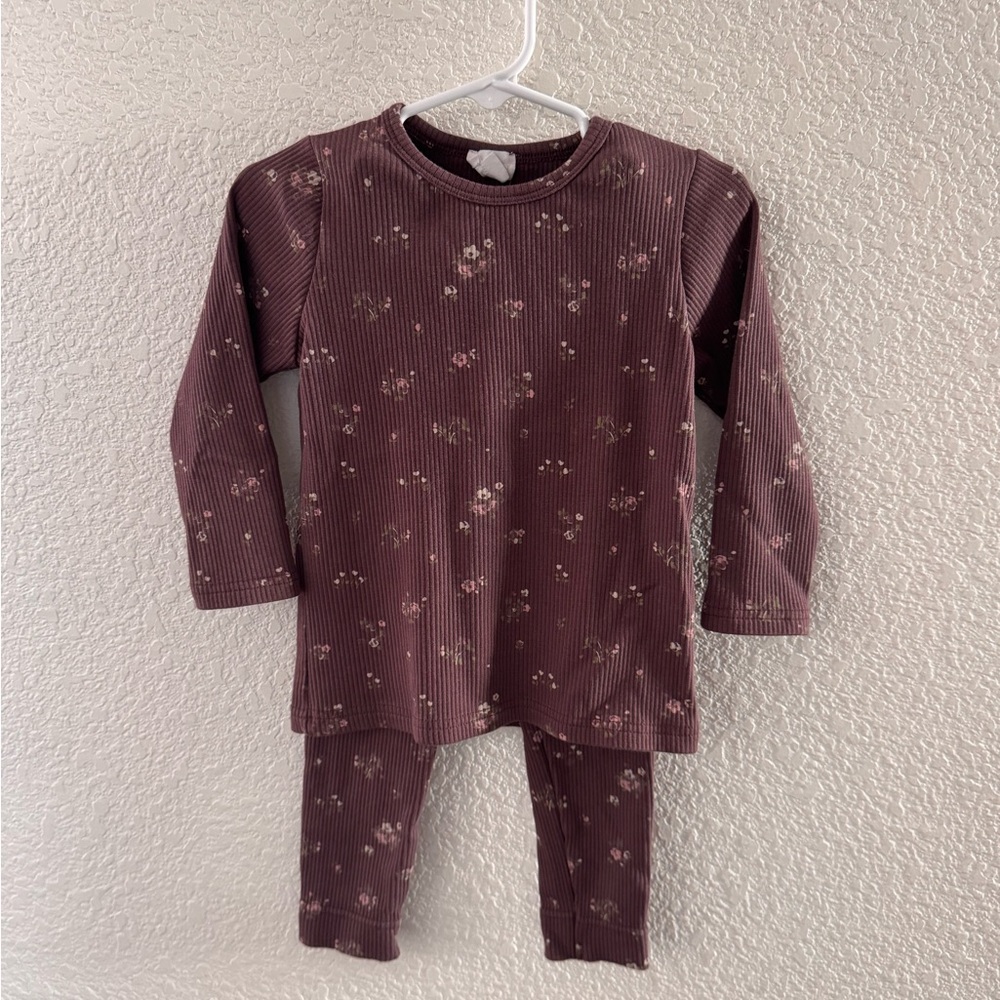 Jamie Kay Kids Set in Deep Brown Floral